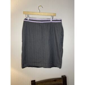 D Studio womens black Skirt size 14 Pinstripe Pink Stripped Work VTG Academia